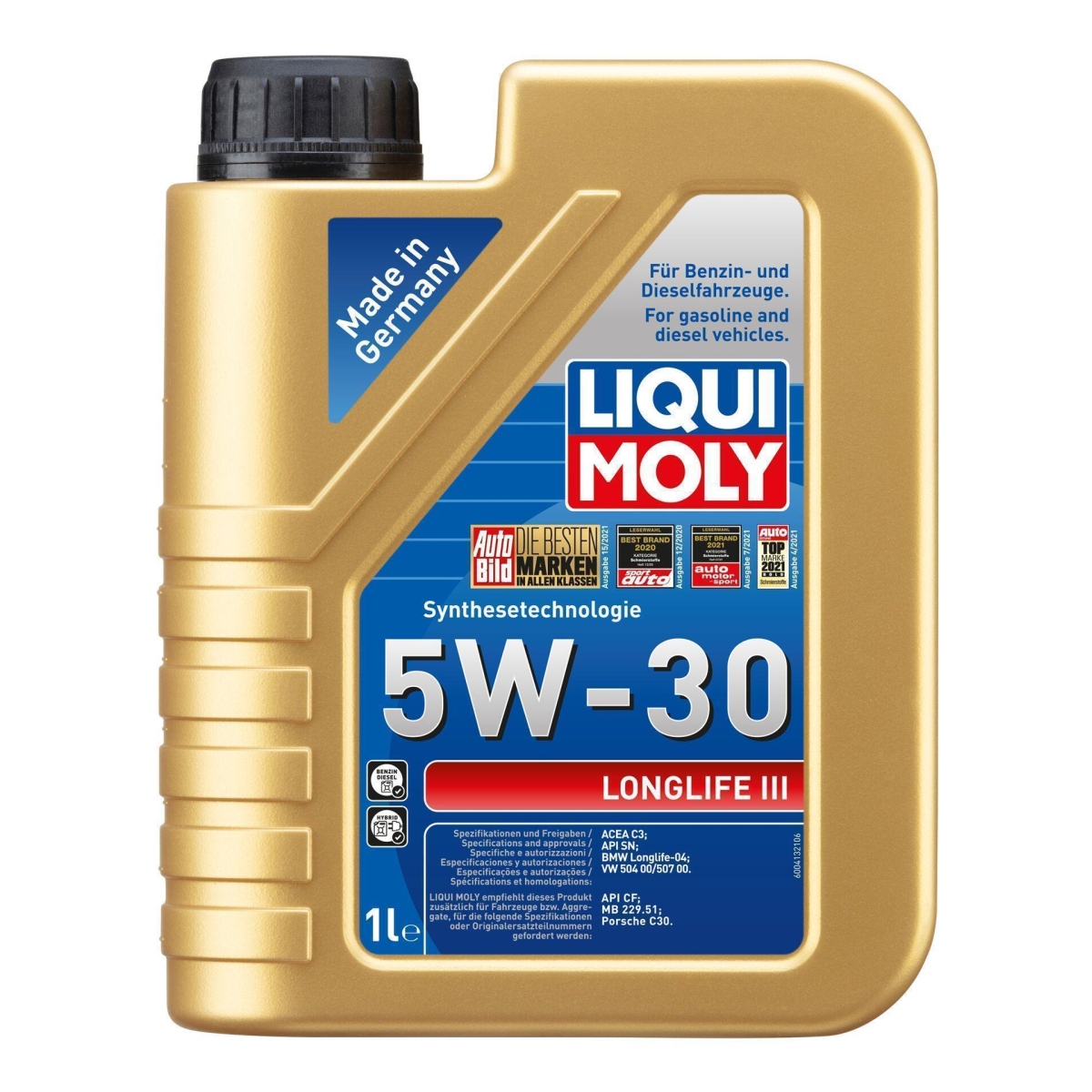 LIQUI MOLY 20646 Motoröl Longlife III 5W-30 Kanister 1 L