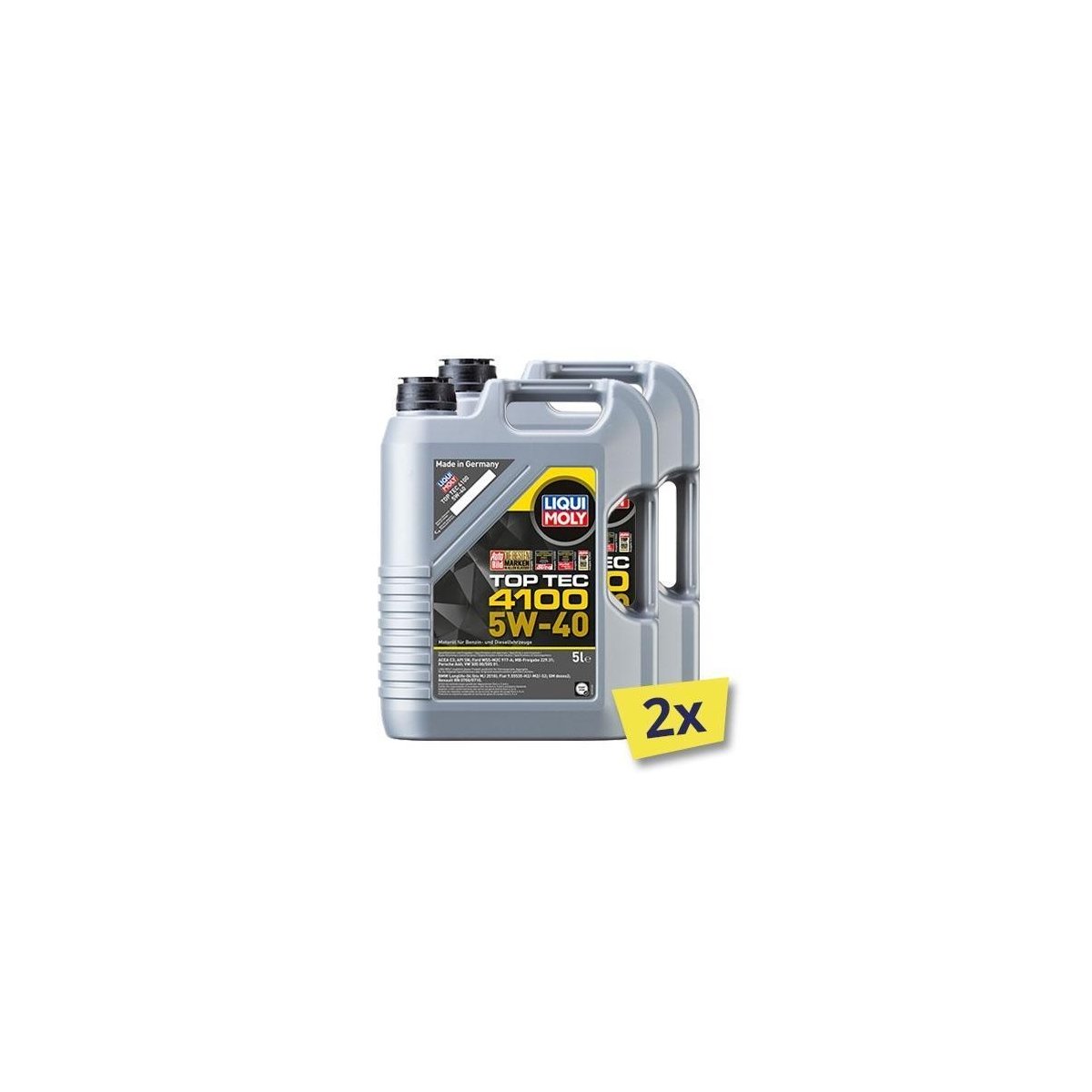 2x LIQUI MOLY 3701 Motoröl Top Tec 4100 5W-40 TW Kanister 5 L