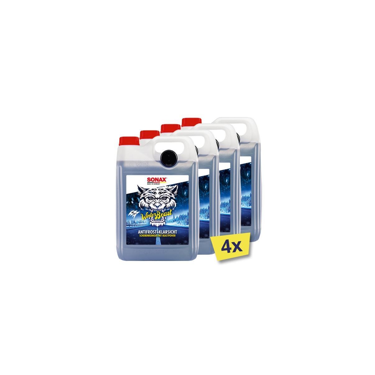 4x SONAX 01355000 Winterbeast Antifrost + Klarsicht bis -20°C 5L