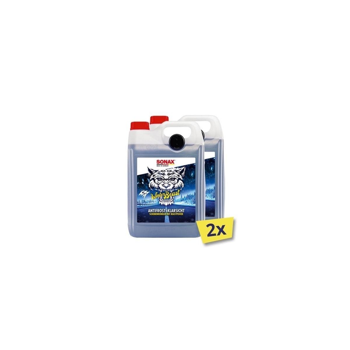 2x SONAX 01355000 Winterbeast Antifrost + Klarsicht bis -20°C 5L