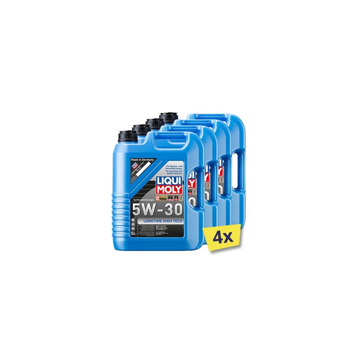 4x LIQUI MOLY 1137 Motoröl Longtime High Tech 5W-30 Kanister 5 L