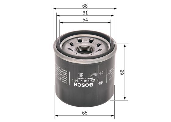 BOSCH F 026 407 160 Ölfilter P7160 Ø 652mm Höhe 66mm