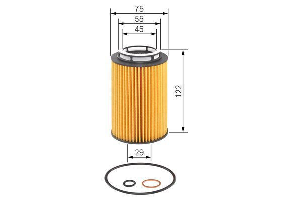 BOSCH F 026 407 158 Ölfilter P7158 Ø 75mm Höhe 122mm