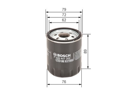 BOSCH F 026 407 202 Ölfilter P7202 Ø 762mm Höhe 85mm