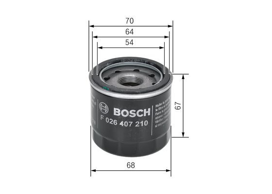 BOSCH F 026 407 210 Ölfilter P7210 Ø 662mm Höhe 665mm