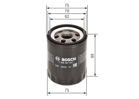 BOSCH F 026 407 027 Ölfilter P7027 Ø 746mm Höhe 982mm