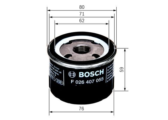 BOSCH F 026 407 055 Ölfilter P7055 Ø 76mm Höhe 59mm