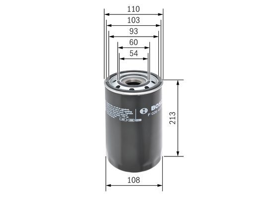 BOSCH F 026 407 049 Ölfilter P7049 Ø 108mm Höhe 213mm