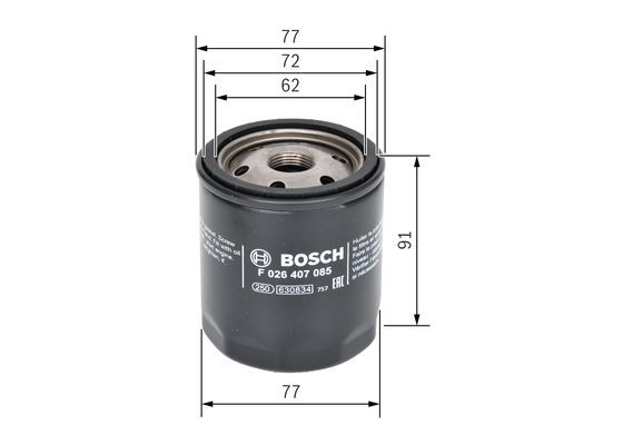 BOSCH F 026 407 085 Ölfilter P7085 Ø 77mm Höhe 91mm