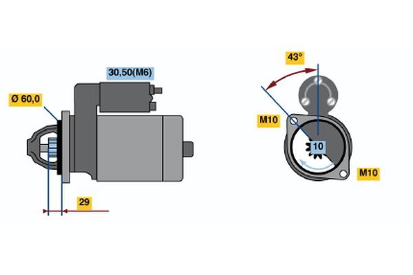 BOSCH 0 001 107 461 Starter