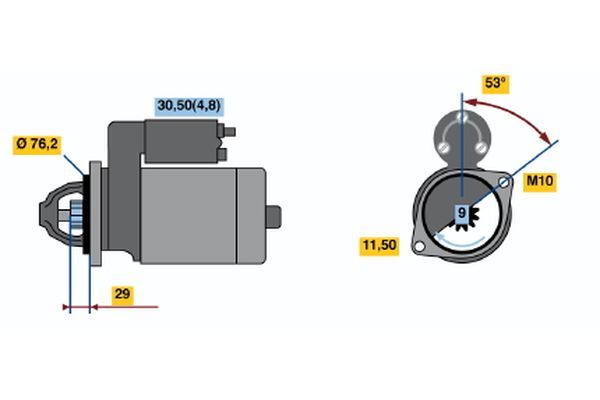 BOSCH 0 001 107 527 Starter