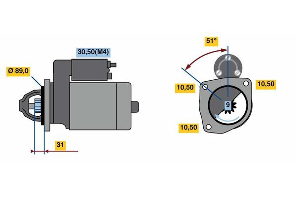 BOSCH 0 001 263 008 Starter