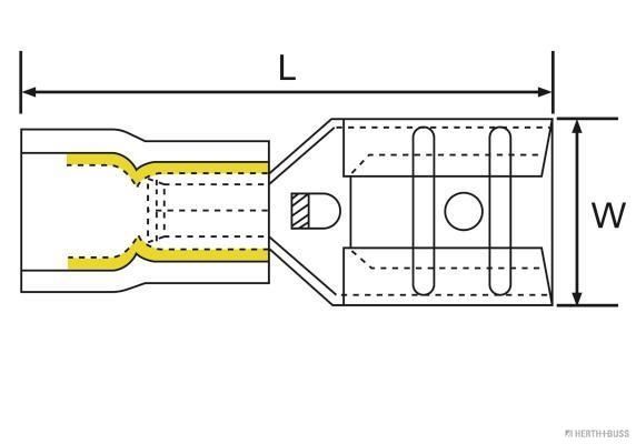 HERTH+BUSS 50252505 Quetschverbinder 0,5 - 1 mm², 4,8 x 0,5 mm, DIN 46245