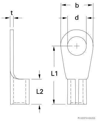 HERTH+BUSS 50250711 Lötverbinder 50-95 mm², Ø 13 mm, DIN 46211 A