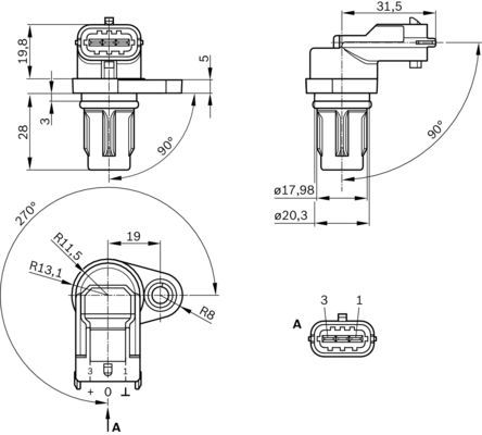 BOSCH 0 232 103 097 Sensor Nockenwellenposition