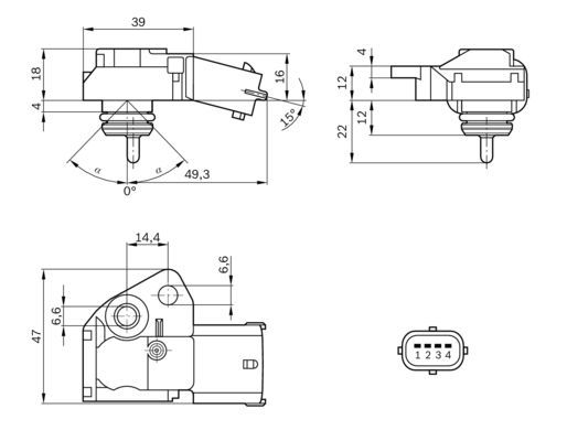 BOSCH 0 261 230 110 Sensor Kraftstoffdruck