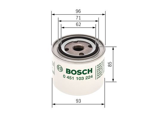 BOSCH 0 451 103 224 Ölfilter P3224 Ø 96mm Höhe 85mm