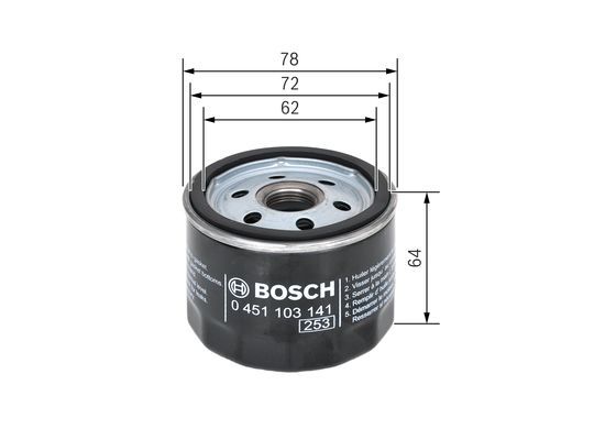 BOSCH 0 451 103 141 Ölfilter P3141 Ø 762mm Höhe 545mm