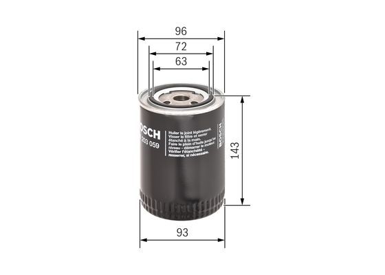 BOSCH 0 451 203 059 Ölfilter P3059 Ø 93mm Höhe 1426mm