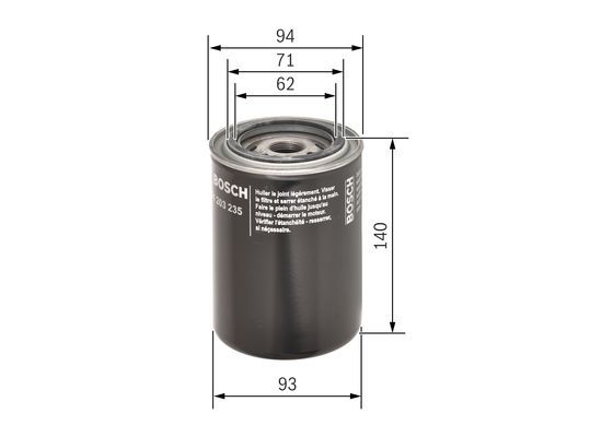 BOSCH 0 451 203 235 Ölfilter P32351 Ø 93mm Höhe 140mm