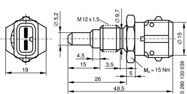 BOSCH 0 280 130 039 Sensor Ansauglufttemperatur