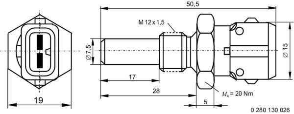 BOSCH 0 280 130 026 Sensor Kühlmitteltemperatur