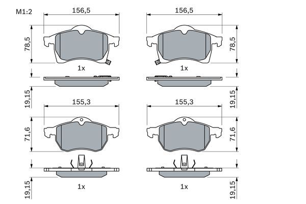 BOSCH 0 986 424 457 Bremsbelagsatz Scheibenbremse