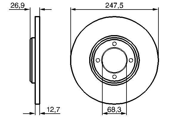 BOSCH 0 986 478 071 Bremsscheibe Ø 2475mm für Vorderachse