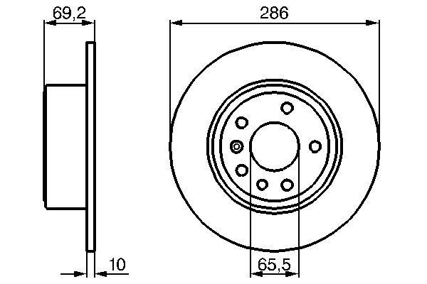 BOSCH 0 986 478 436 Bremsscheiben Ø 2858mm für Hinterachse