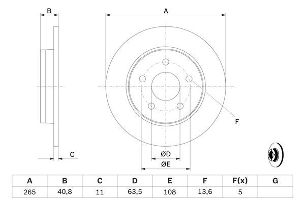 BOSCH 0 986 479 169 Bremsscheiben Ø 2648mm für Hinterachse