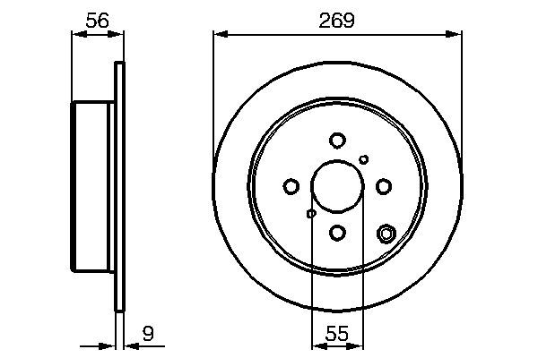 BOSCH 0 986 479 087 Bremsscheiben Ø 269mm für Hinterachse