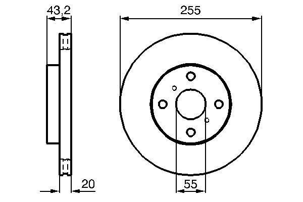 BOSCH 0 986 479 012 Bremsscheiben Ø 255mm für Vorderachse