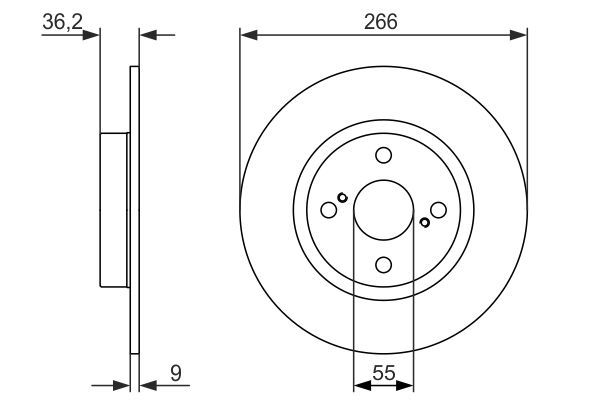 BOSCH 0 986 479 335 Bremsscheibe Ø 2659mm für Hinterachse