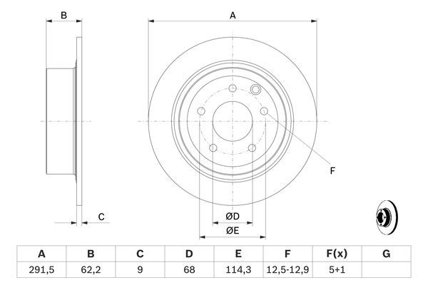 BOSCH 0 986 479 362 Bremsscheiben Ø 2918mm für Hinterachse