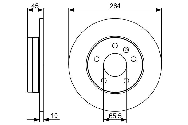 BOSCH 0 986 479 516 Bremsscheiben Ø 264mm für Hinterachse