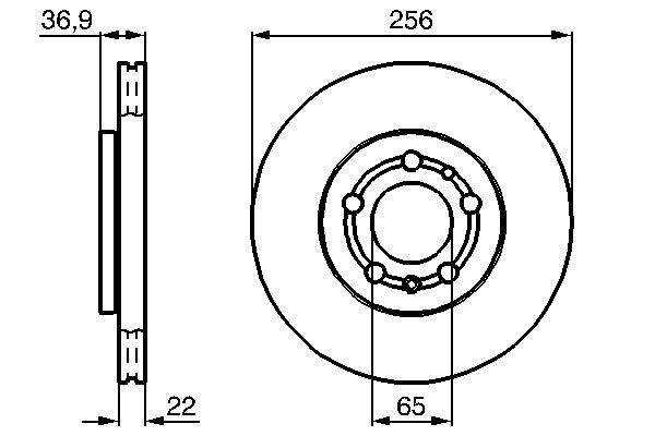 BOSCH 0 986 479 B58 Bremsscheiben Ø 256mm für Vorderachse