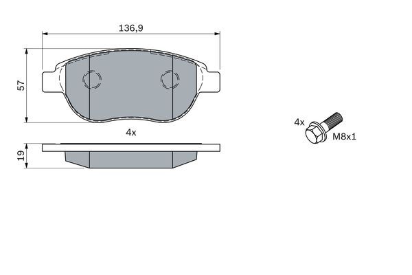 BOSCH 0 986 494 038 Bremsbelagsatz Scheibenbremse