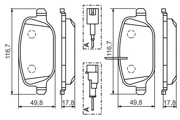 BOSCH 0 986 494 466 Bremsbelagsatz Scheibenbremse