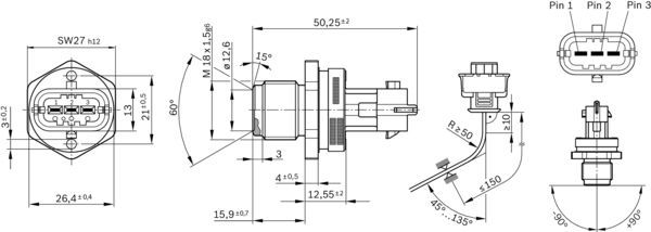 BOSCH 0 281 002 907 Sensor Kraftstoffdruck