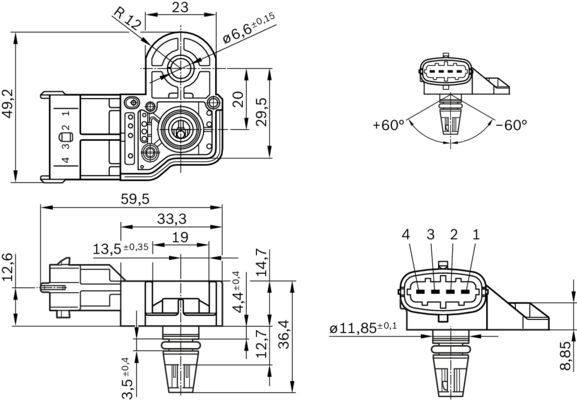 BOSCH 0 281 006 076 Sensor Ladedruck