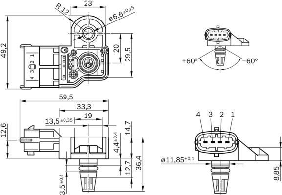 BOSCH 0 281 006 171 Sensor Ladedruck