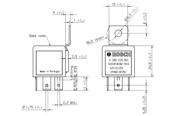 BOSCH 0 332 015 001 Multifunktionsrelais