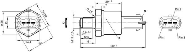 BOSCH 0 281 002 398 Sensor Kraftstoffdruck