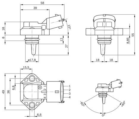 BOSCH 0 281 002 316 Sensor Ladedruck