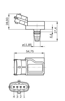 BOSCH 0 281 002 573 Sensor Ladedruck