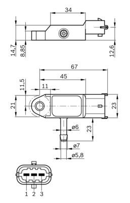 BOSCH 0 281 002 593 Sensor Ladedruck