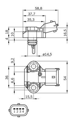 BOSCH 0 281 002 693 Sensor Ansauglufttemperatur