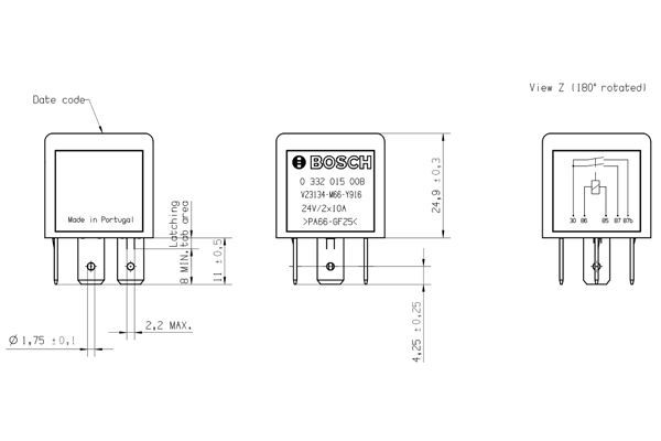 BOSCH 0 332 015 008 Multifunktionsrelais