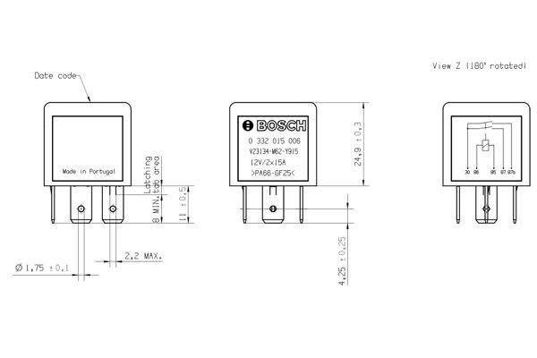 BOSCH 0 332 015 006 Multifunktionsrelais