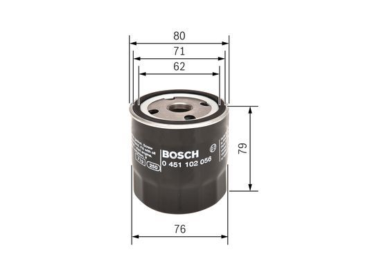 BOSCH 0 451 102 056 Ölfilter P2056 Ø 767mm Höhe 865mm